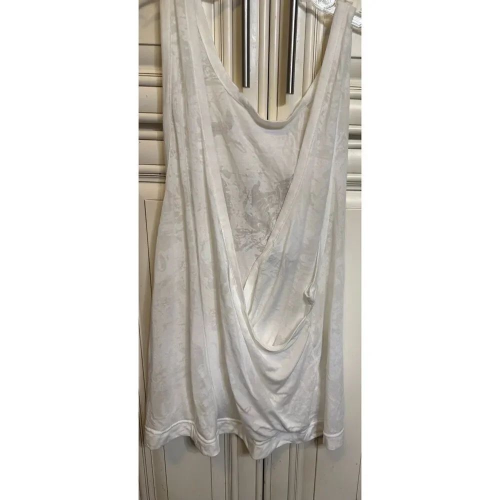 Varley Women's Burnout Melba Sleeveless Athleisure Muscle Tank Top White Large